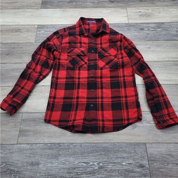 Port Authority red and black plaid shirt - Picture 2 of 8